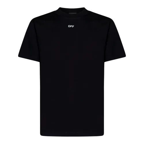 Off White , Off-White T-shirts and Polos Black ,Black male, Sizes: