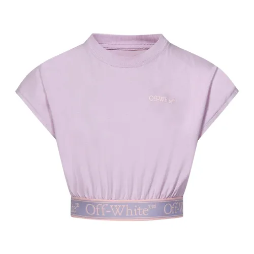 Off White , Off-White T-shirts and Polos Lilac ,Purple female, Sizes: