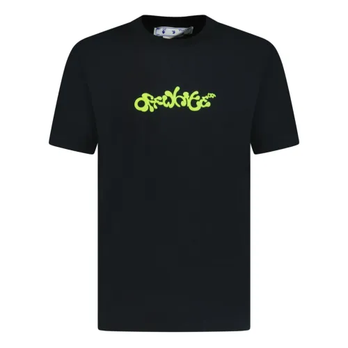Off White , Opposite Arrows Lime T-Shirt Black ,Black male, Sizes: