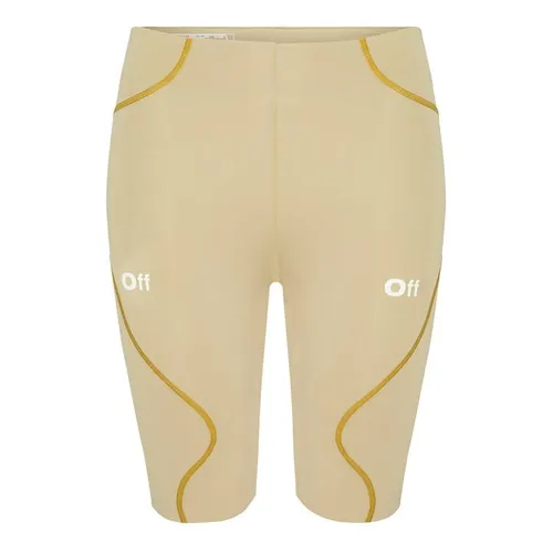 OFF WHITE Organic Seams Cycling Shorts - Beige