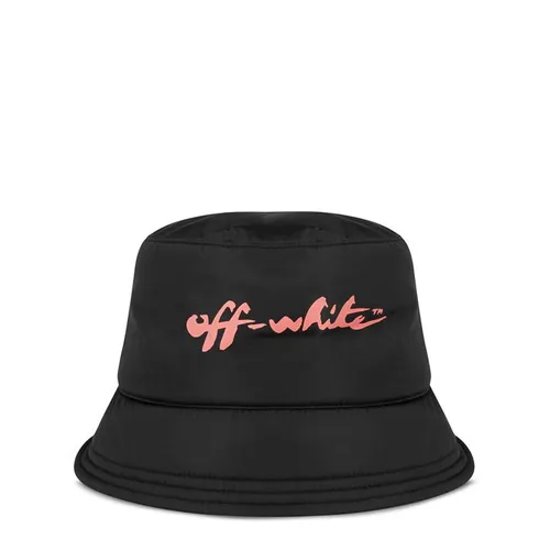 OFF WHITE Script Print Bucket Hat - Black