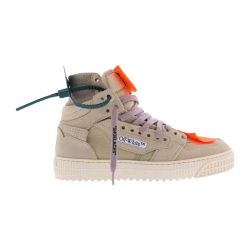 Off White , Suede Canvas Off Court Sneakers ,Beige female, Sizes: