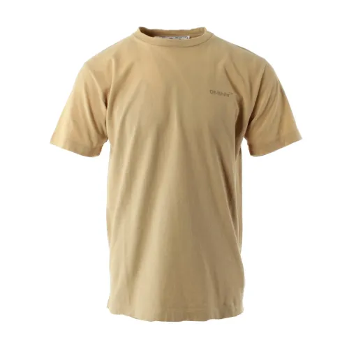 Off White , T-Shirts ,Brown male, Sizes:
