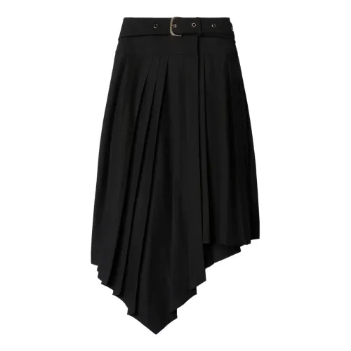 Off White , Tech Drill Pleated Skirt ,Black female, Sizes: