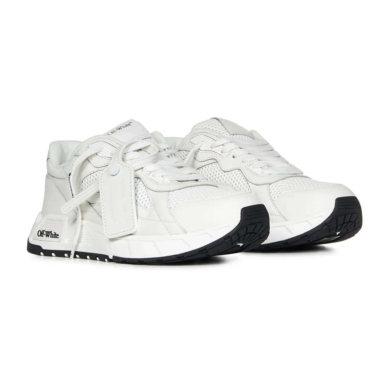 Off White , White Lace-Up Sneakers ,White female, Sizes: