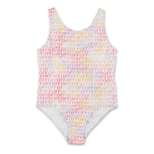 Off White , White Swimwear with OOF Logo Print ,Multicolor female, Sizes:
