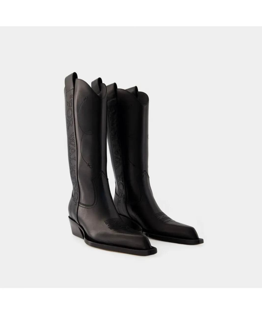 Off-White Womens For Walking Boots - Off White - Leather - Black Leather (archived)