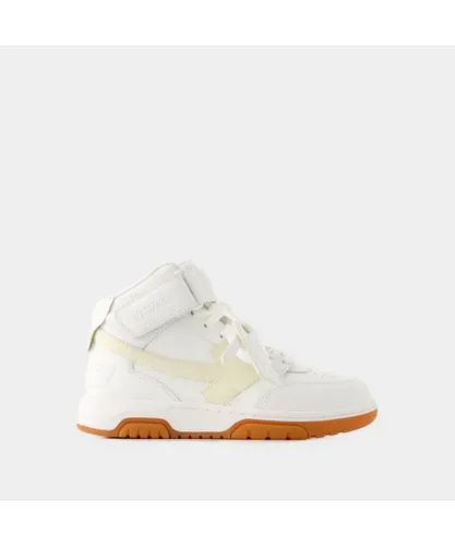 Off-White Womens Out Of Office Mid Top Sneakers - Off White - Leather - - Beige Leather (archived)