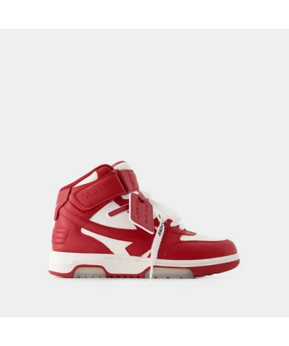Off-White Womens Out Of Office Mid Top Sneakers - Off White - Leather - White/Red Leather (archived)