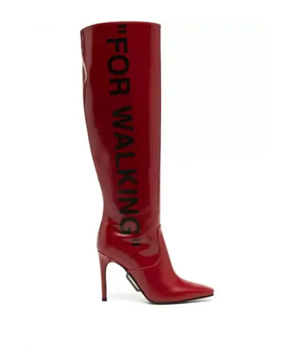 Off-White WoMens Red Leather Boot