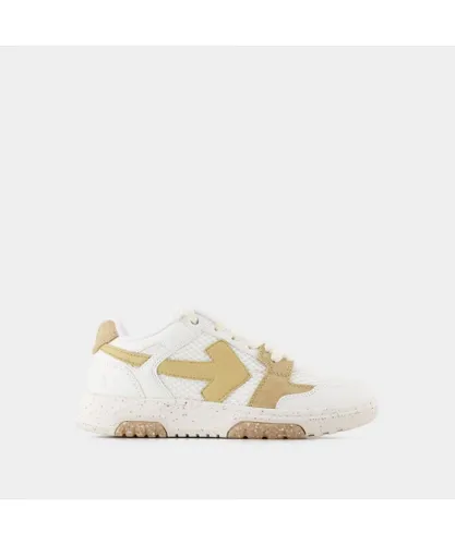 Off-White Womens Slim Out Of Office Sneakers - Off White - White/Beige - Leather