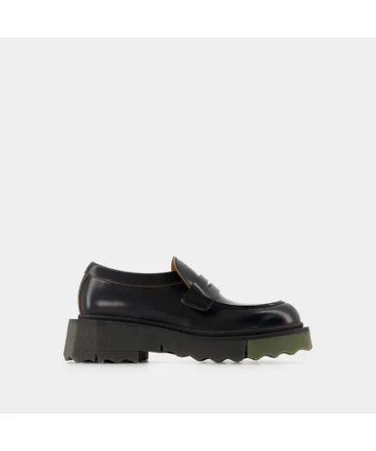Off-White Womens Sponge Loafer Ankle Boots - Off White - Black/Militaire - Leather