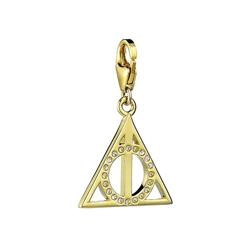 Official Harry Potter Gold Plated Sterling Silver Deathly Hallows Clip On Charm - Gold