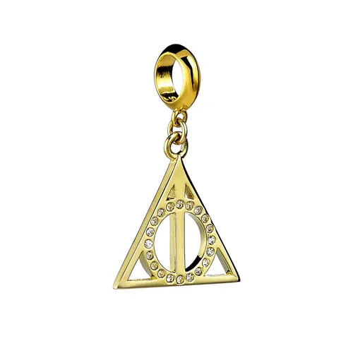 Official Harry Potter Gold Plated Sterling Silver Deathly Hallows Slider Charm - Gold