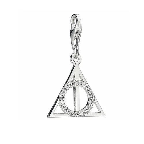 Official Harry Potter Sterling Silver Deathly Hallows Embellished Clip On Charm
