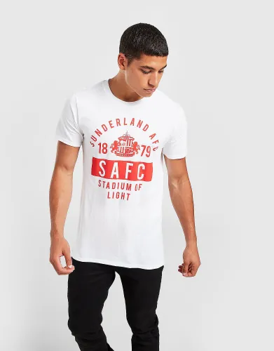 Official Team Sunderland AFC Stand T-Shirt - White - Mens