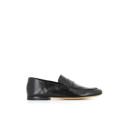 Officine Creative , Black Leather Moccasin Sandals ,Black male, Sizes: