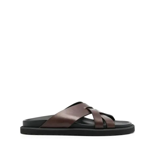 Officine Creative , Charrat 003 leather sandals ,Brown male, Sizes:
