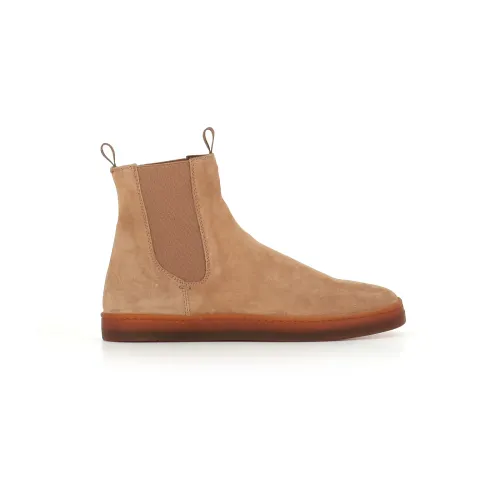 Officine Creative , Chelsea Suede Wedge Flat Shoes ,Brown female, Sizes: