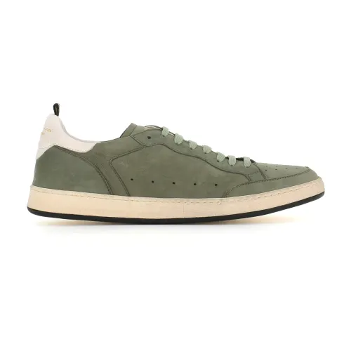 Officine Creative , Green Nabuk Sneakers with Lactae Hevea Sole ,Green male, Sizes: