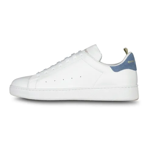 Officine Creative , Handcrafted Leather Sneaker with Suede Patch ,White male, Sizes: