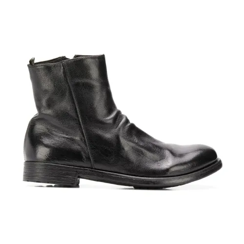 Officine Creative , Hive/010 leather zip boots ,Black male, Sizes: