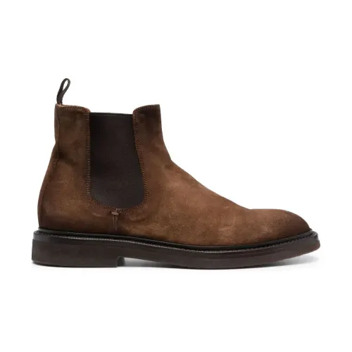 Officine Creative , Suede Chelsea Boots, Made in Italy ,Brown male, Sizes: