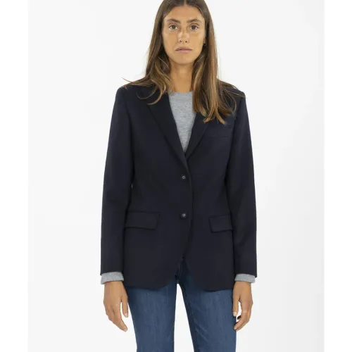 Officine Générale , Rever Collar Wool Blazer ,Blue female, Sizes: