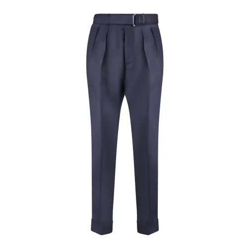 Officine Générale , Ribbed Trousers with Tapered Leg ,Blue male, Sizes: