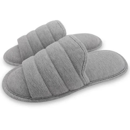 OFOOT Mens Breathable Cotton Open Toe Flat Slippers
