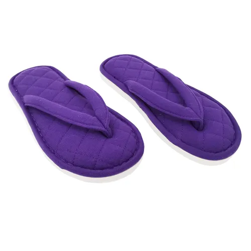 OFOOT Women's Cozy Cotton House Slippers Thong Flip Flops