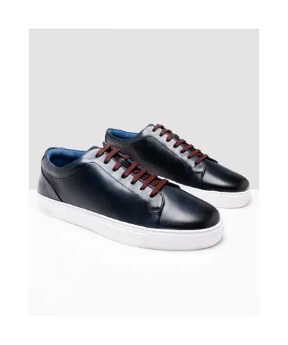Oliver Sweeney Hayle Antiqued Calf Leather Mens Trainers - Navy