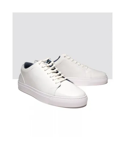 Oliver Sweeney Hayle Antiqued Calf Leather Mens Trainers - White
