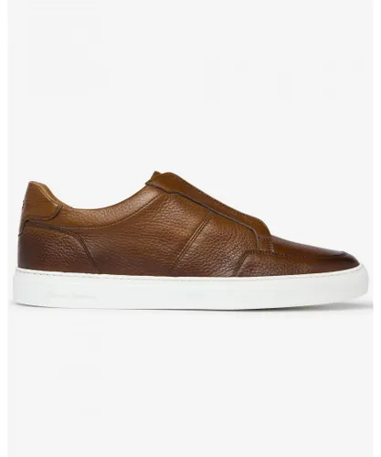 Oliver Sweeney Rende Mens Slip-On Leather Cupsole Trainers - Tan
