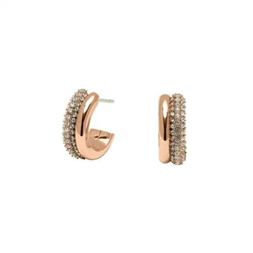 Olivia Burton Classic Crystal Rose Gold Hoop Earrings
