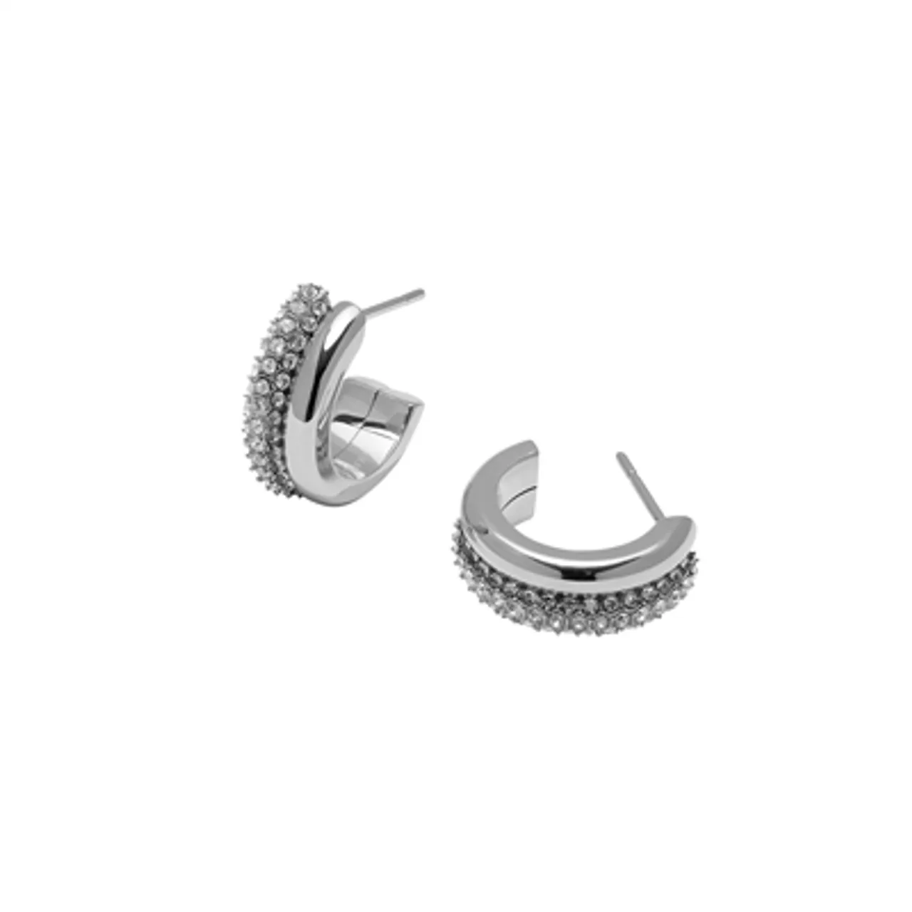 Olivia Burton Classic Crystal Silver Hoop Earrings