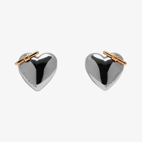 Olivia Burton Classic Knot Heart Stainless-Steel and Rose Gold Tone Stud Earrings 24100038