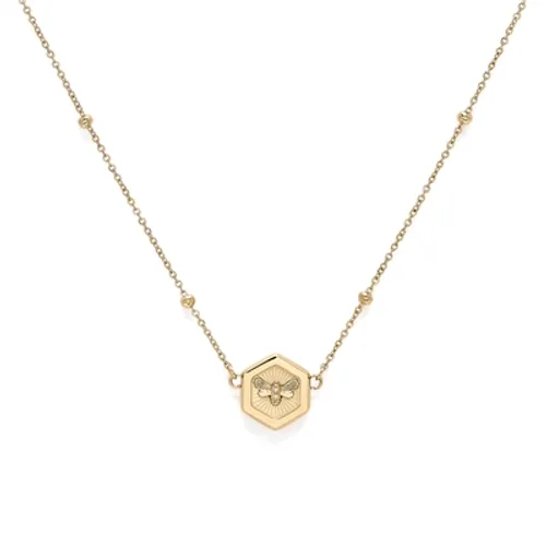 Olivia Burton Gold Bee and Honeycomb Pendant Necklace