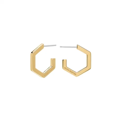 Olivia Burton Honeycomb Gold IP Hoop Earrings