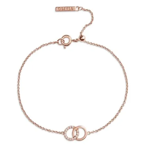 Olivia Burton Rose Gold Crystal Interlink Bracelet