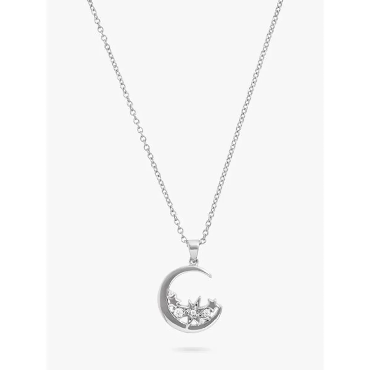 Olivia Burton Sterling Silver Celestial Cluster Moon Necklace - Silver - Female