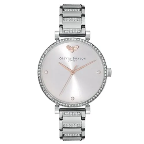Olivia Burton T-Bar Bee Silver Bracelet Watch