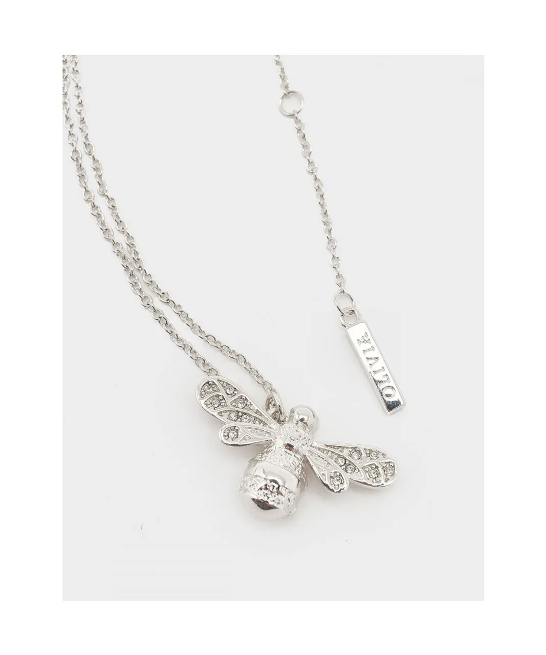 Olivia Burton Womens Accessories Sparkle Bee Pendant Necklace in Silver - One Size