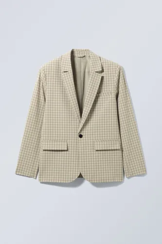 Olle Checked Suit Jacket - Beige