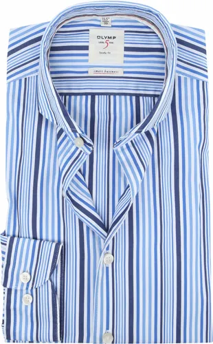 OLYMP Shirt Level 5 Body Fit Stripes Blue