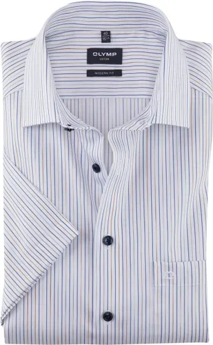 OLYMP Short Sleeve Shirt Luxor Stripes  Light blue Blue