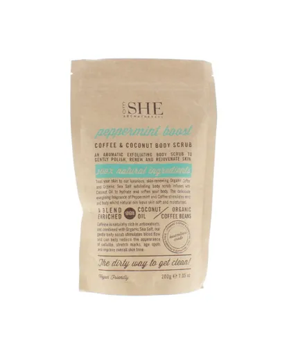 Om She Womens Coffee & Coconut Peppermint Boost Body Scrub 200g - NA - One Size