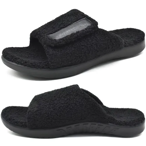 ONCAI Mens House Slippers with Arch Support，Fur Slides