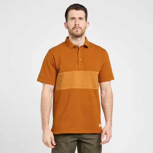 One Earth Men's Combe Panel Polo Shirt - Orange, Orange