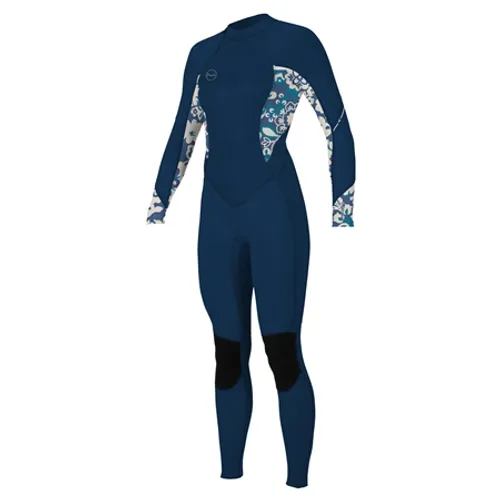 O'Neill Bahia 3/2mm Back Zip Wetsuit - French Navy & Crisp Floral
